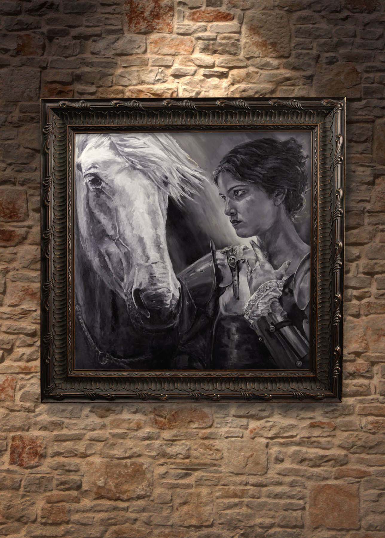 Female Paladin with horse