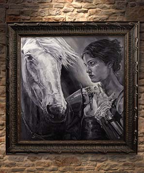 Female Paladin with horse