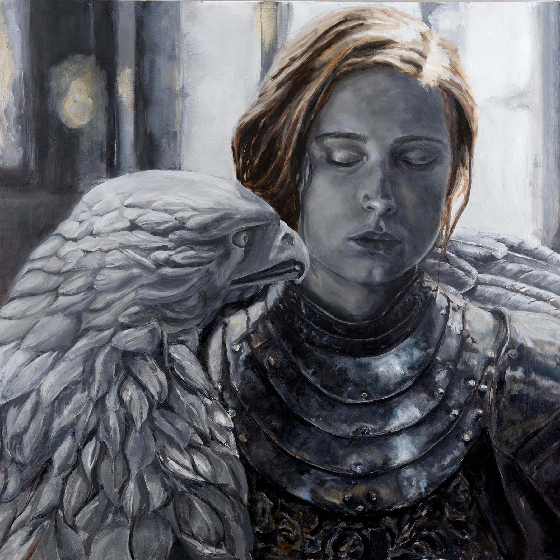 Female knight with eagle