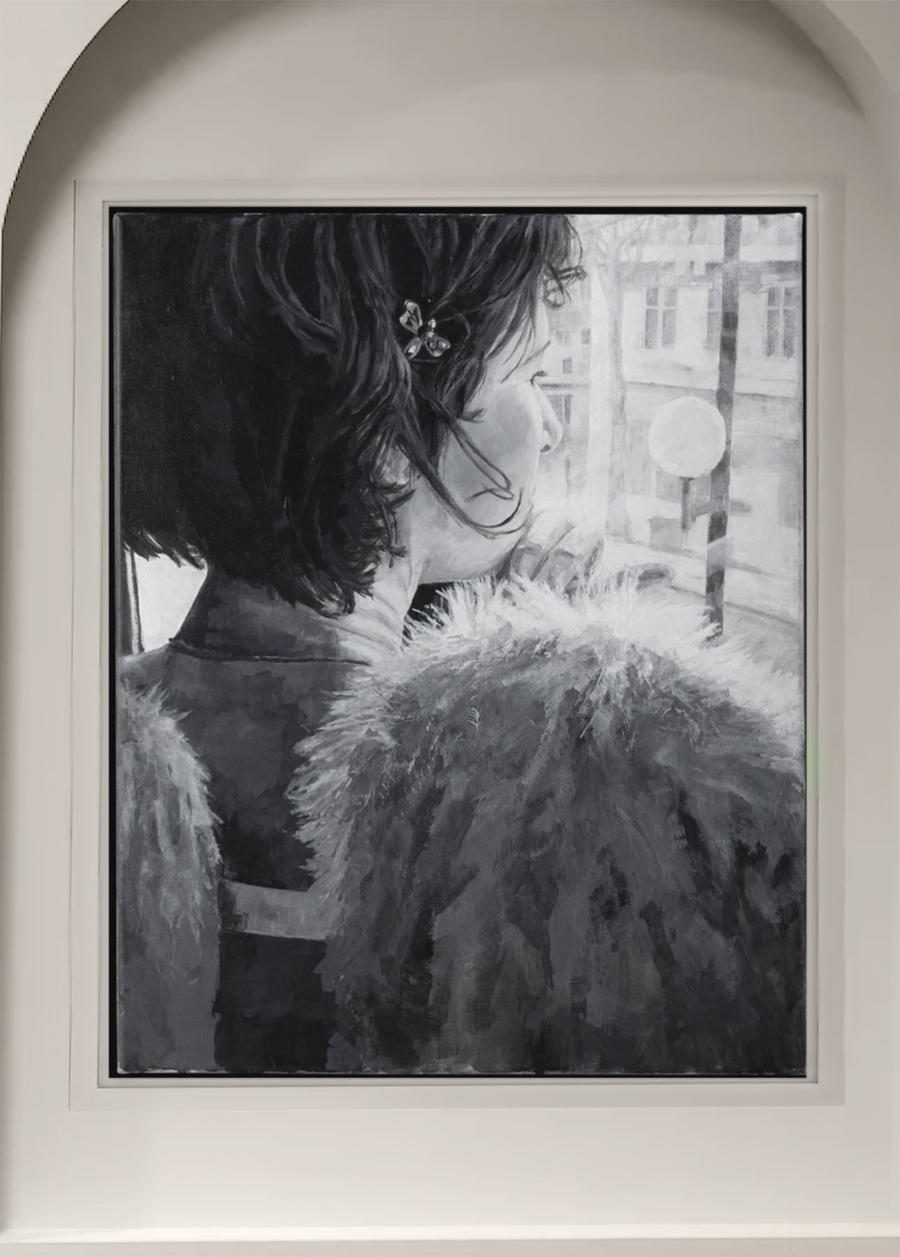 Art gallery with arcs in the wall and the chromakey space instead of paintings. Green screens on the wall at the museum